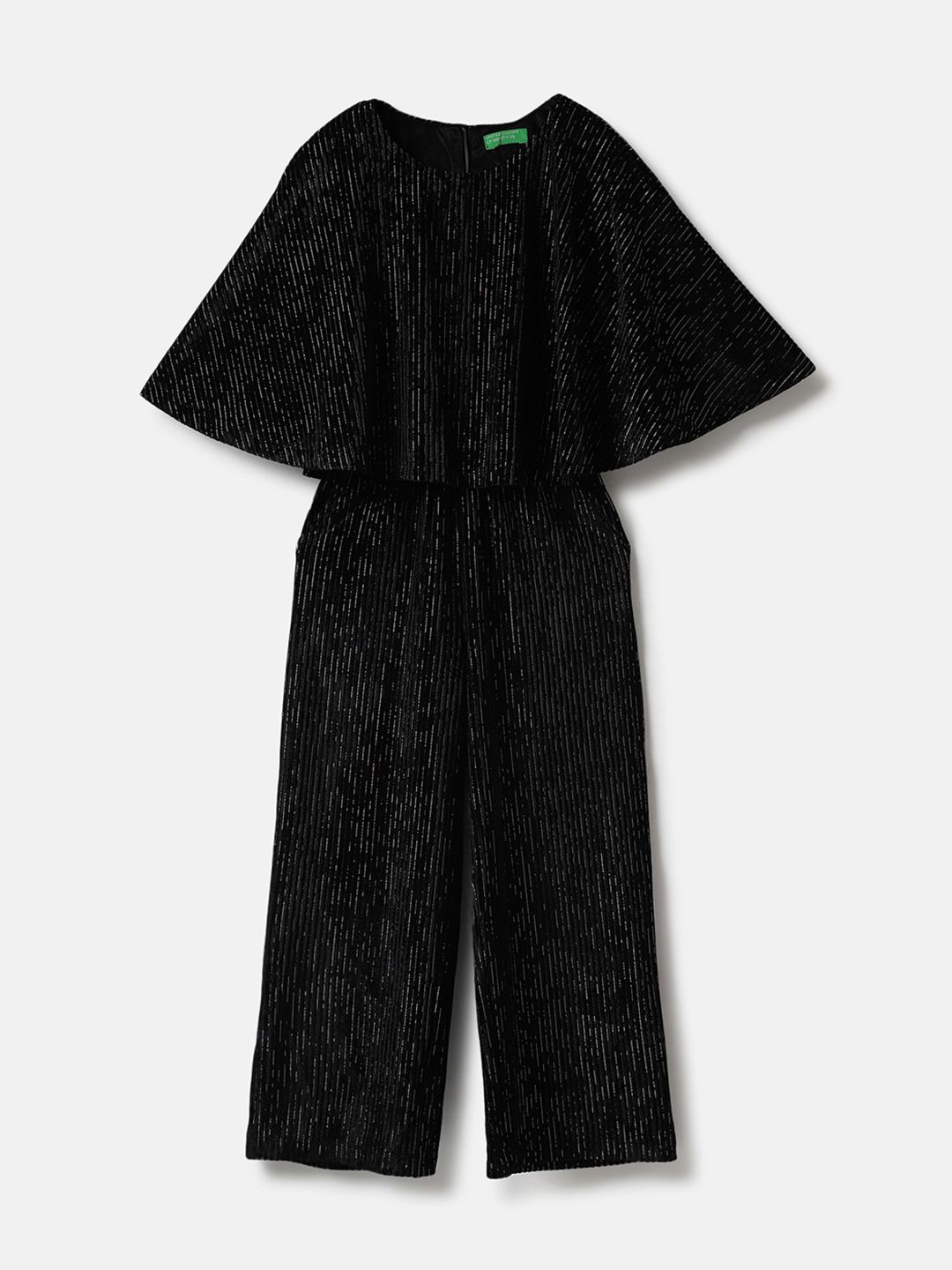 

United Colors of Benetton Girls Textured Basic Jumpsuit, Black