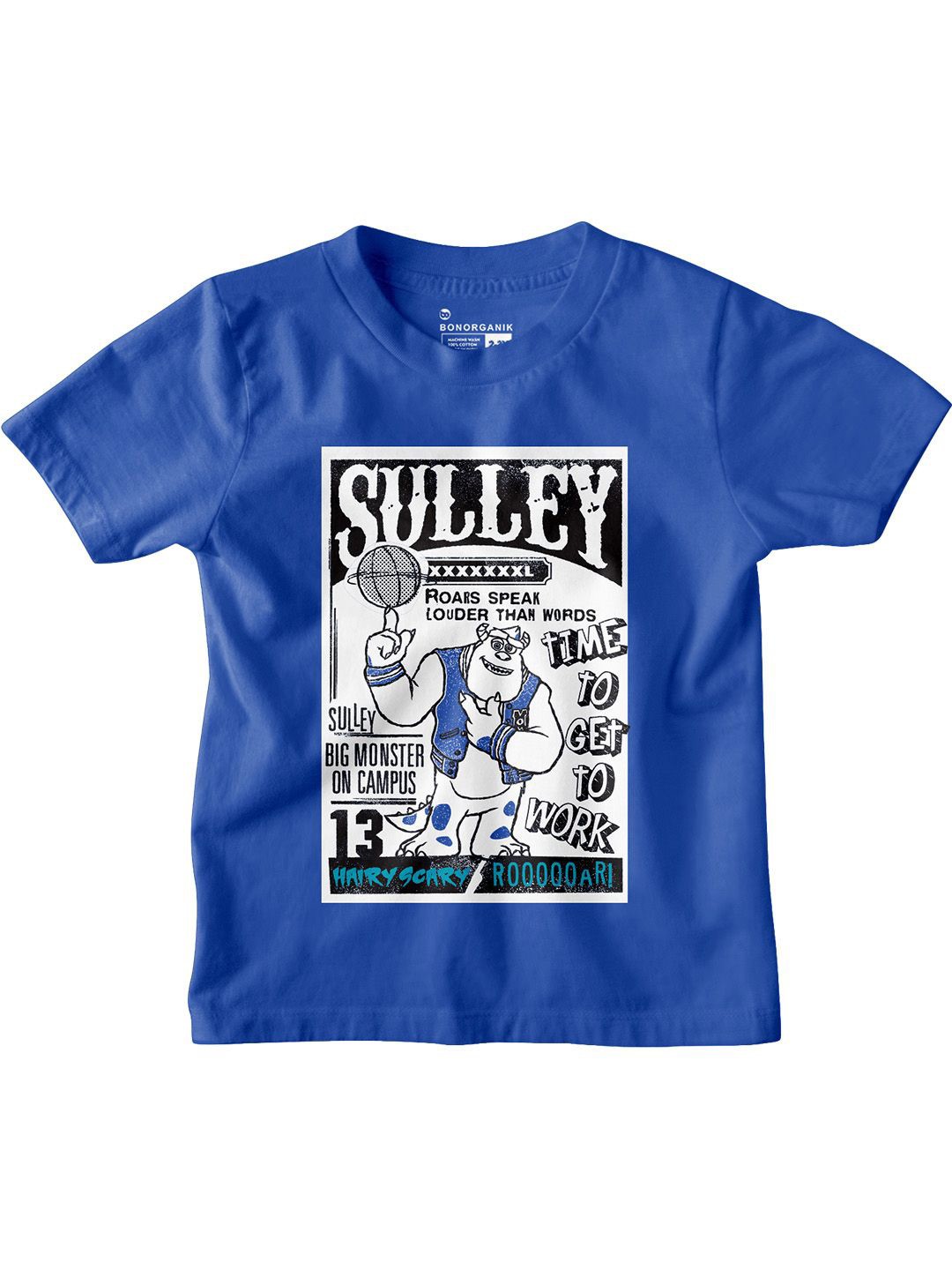 

BonOrganik Boys Graphic Printed Round Neck Cotton T-shirt, Blue