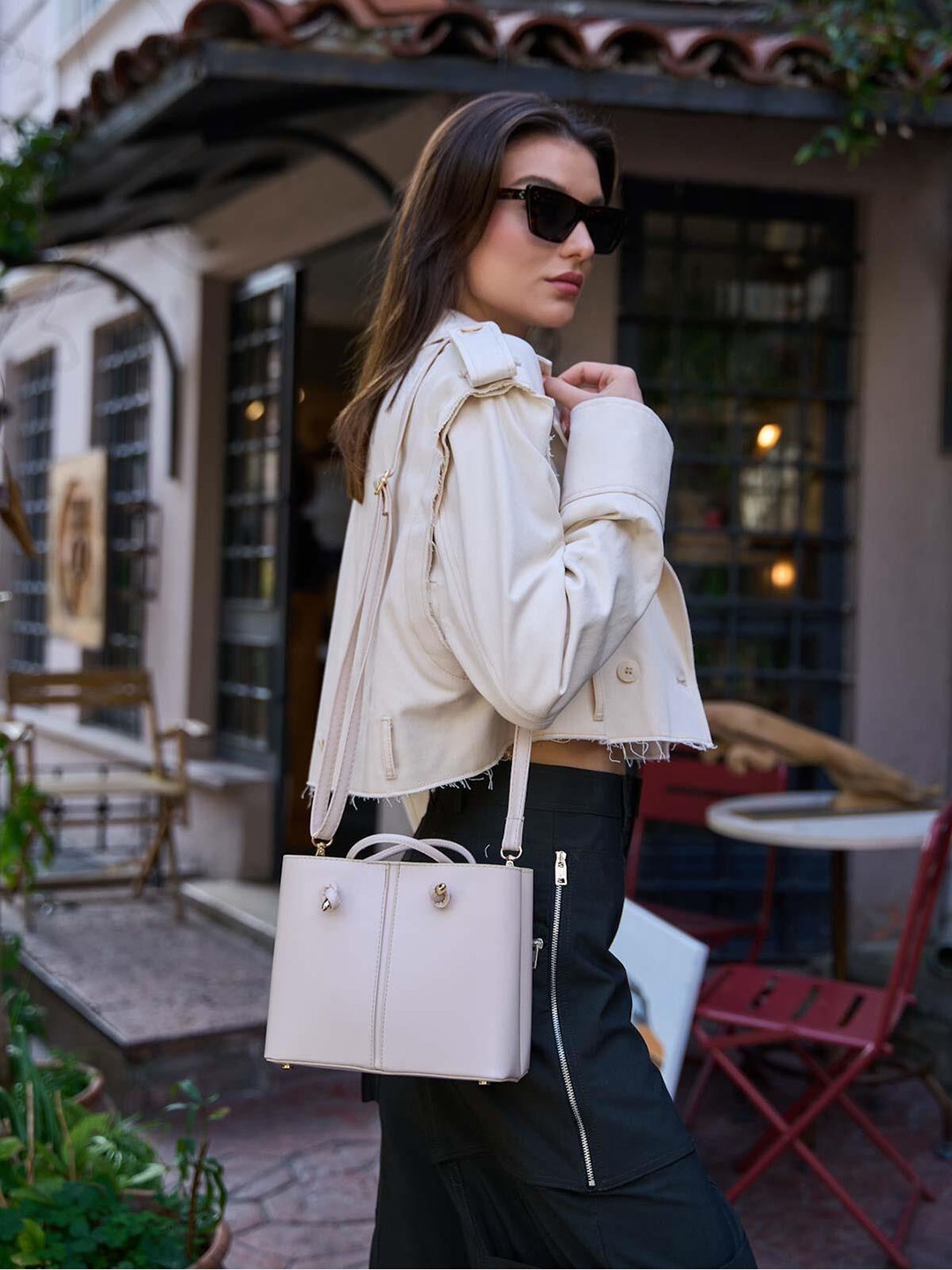 

madamra PU Oversized Structured Tote Bag, Na
