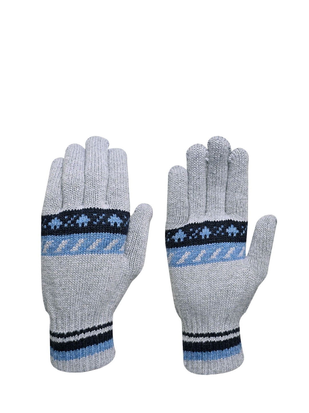 

LOOM LEGACY Men Patterned Acrylic Winter Gloves, Grey