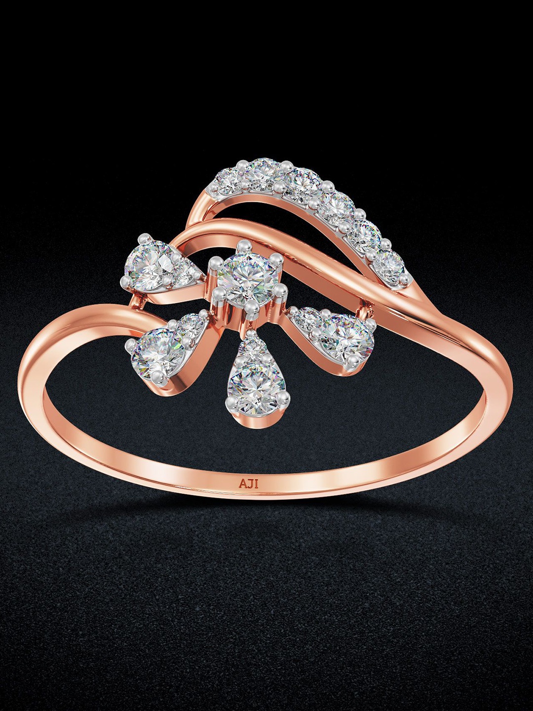 

Joyalukkas 18KT Diamond Finger Ring, Rose gold