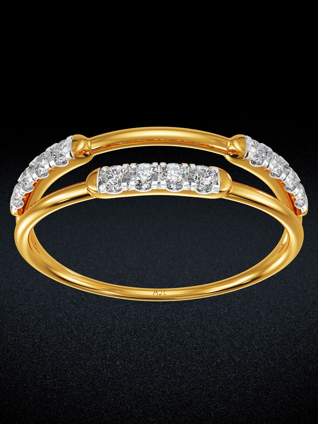 

Joyalukkas Women 18kt Double Strand Delight Diamond Ring, Gold