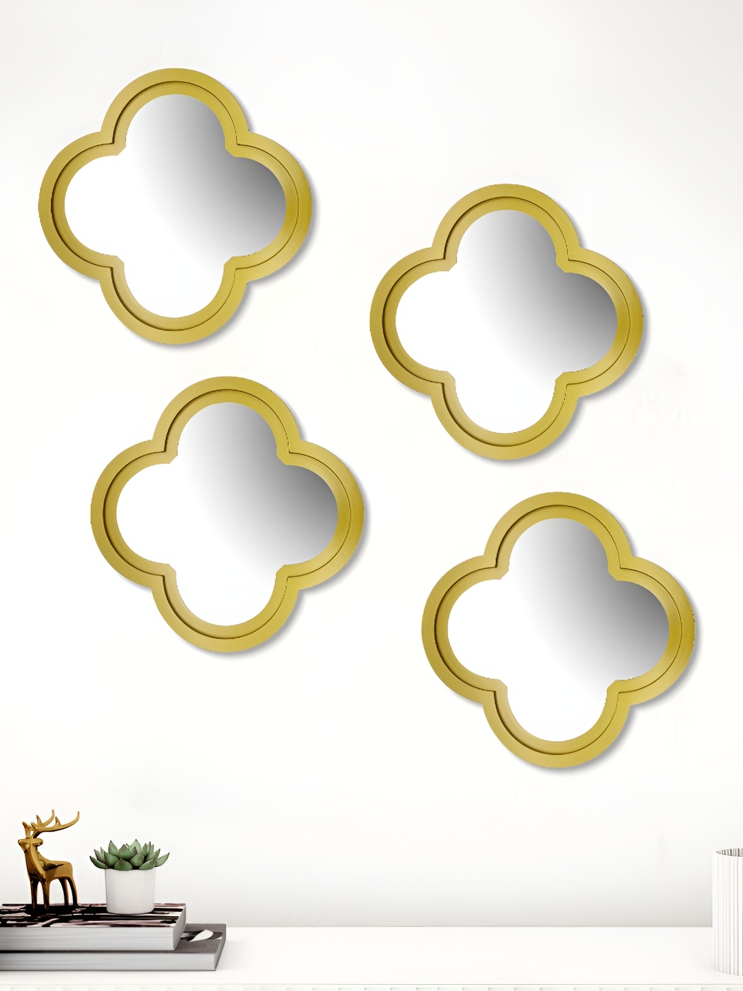 

Home Centre Corsica Reflection Karol Gold-Toned 4 Pieces Decorative Wall Mirrors
