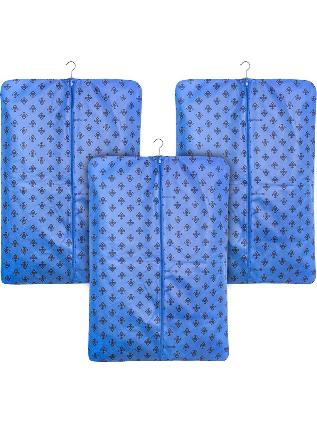 

prettykrafts Blue & Black 3 Pieces Ethnic Motifs Printed Reusable Suit Organiser