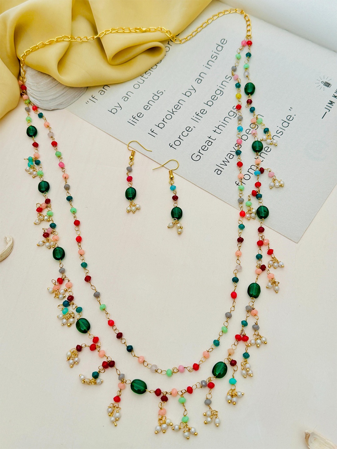 

ABDESIGNS Gold-Plated Beaded Jewellery Set