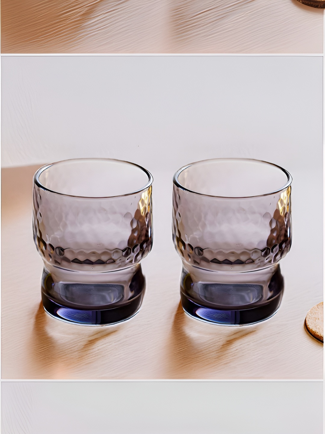 

The Better Home Grey 2 Pieces Textured Dishwasher Safe Juice Glasses 300ml