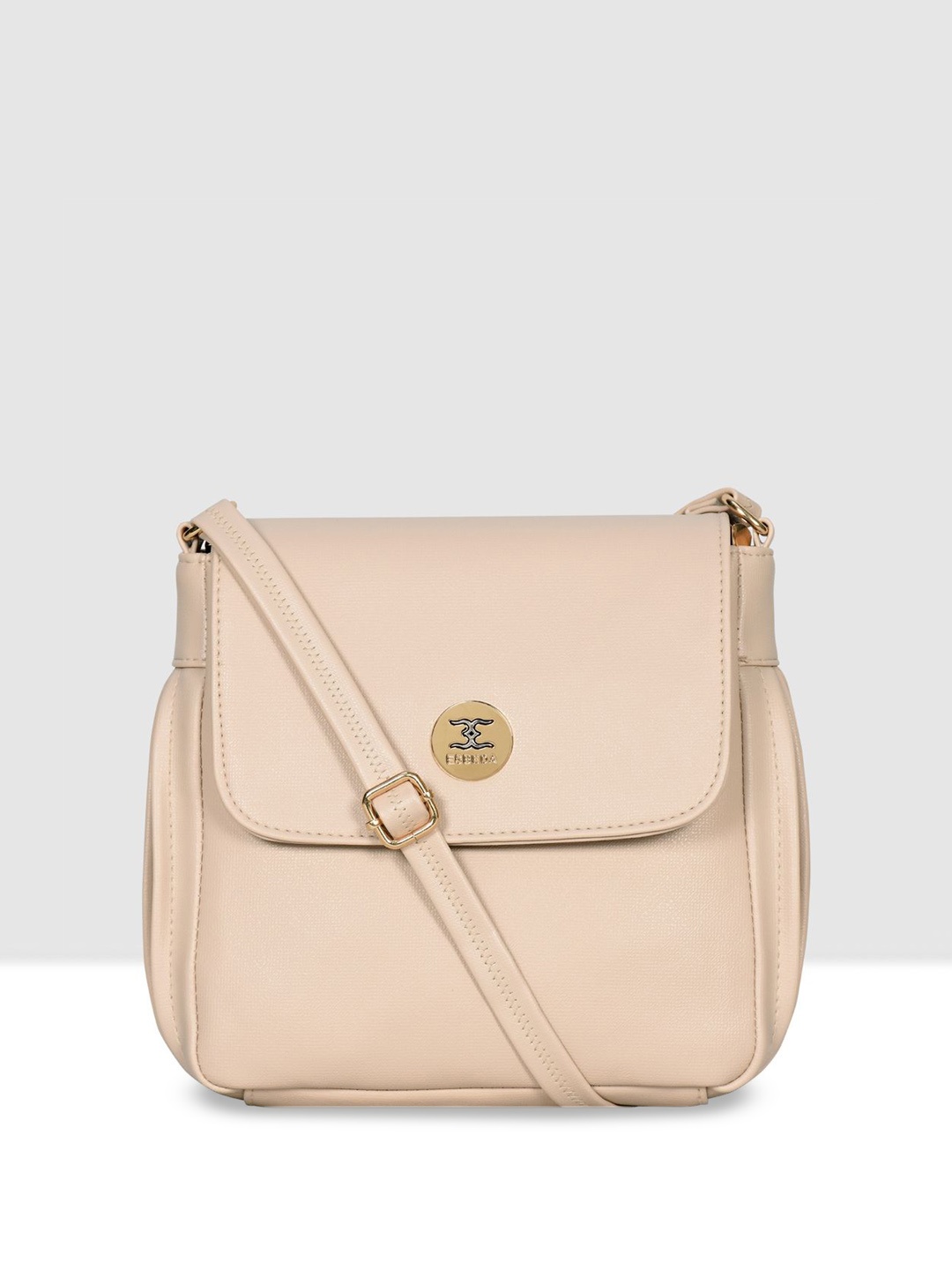 

ESBEDA Women Solid Swagger Sling Bag, Beige