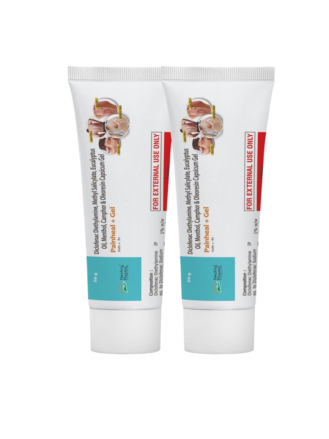 

Healing Pharma Set of 2 Pain Relief Gel - 50 g Each, White