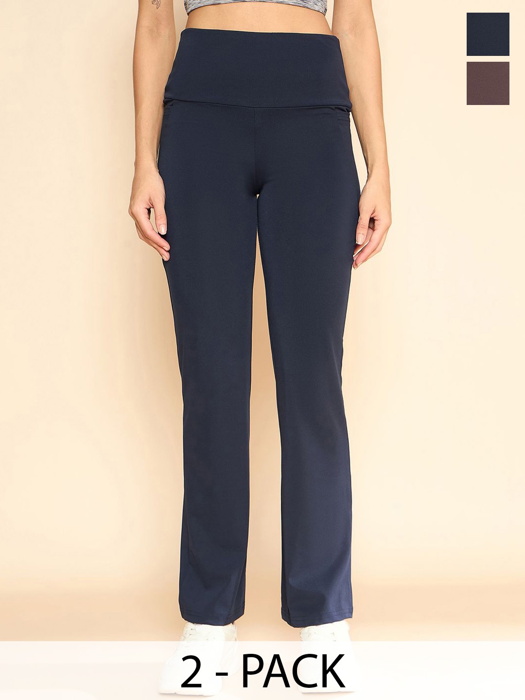 

COLOR CAPITAL Women Ankle Length Flared Tights, Navy blue