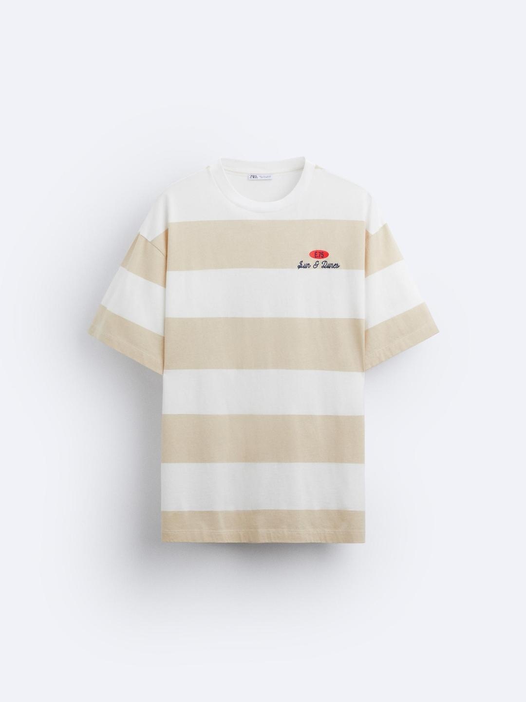 

ZARA Men Beige T-shirt