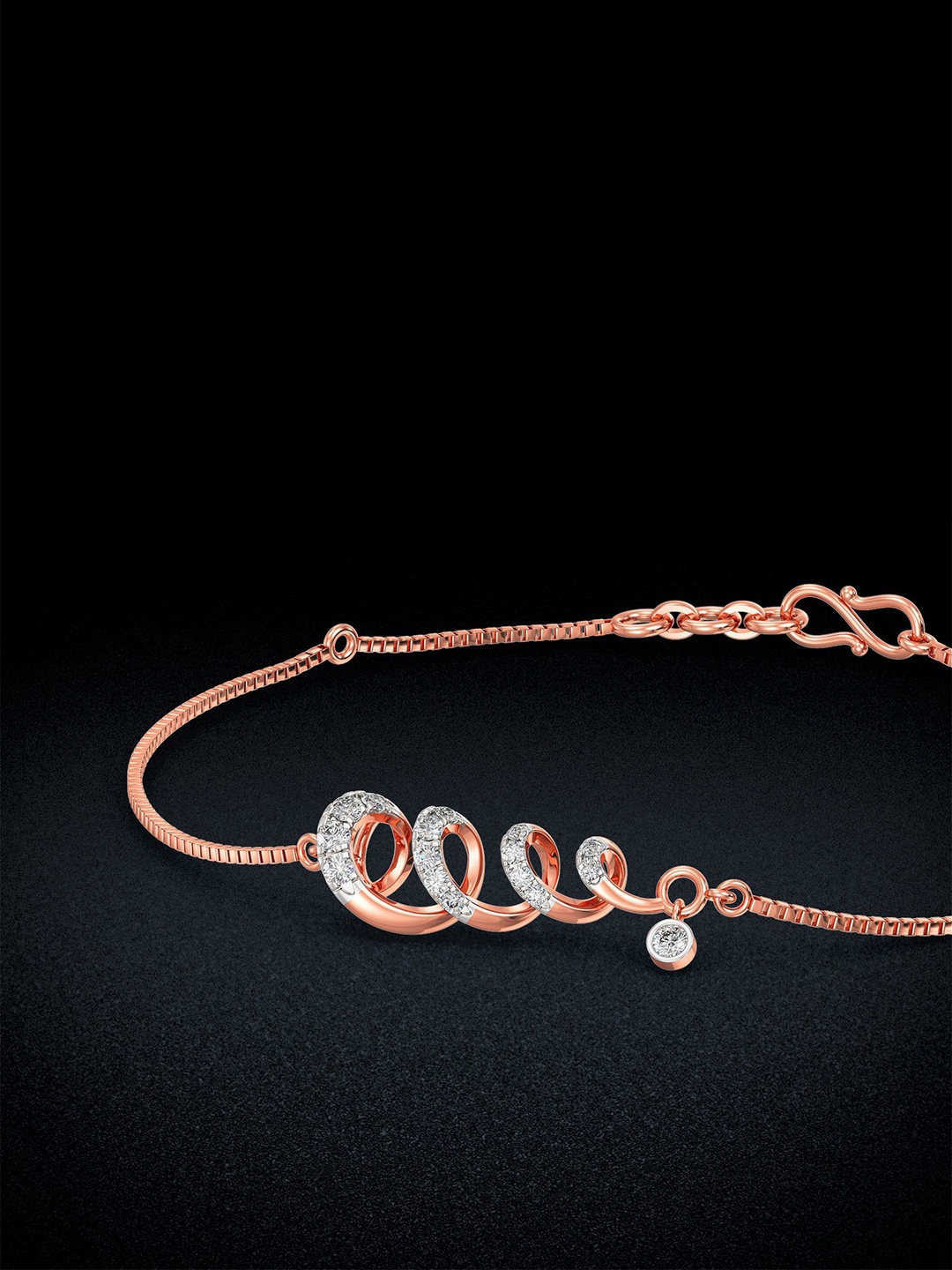 

Joyalukkas Women 18KT Bracelet Diamond, Rose gold