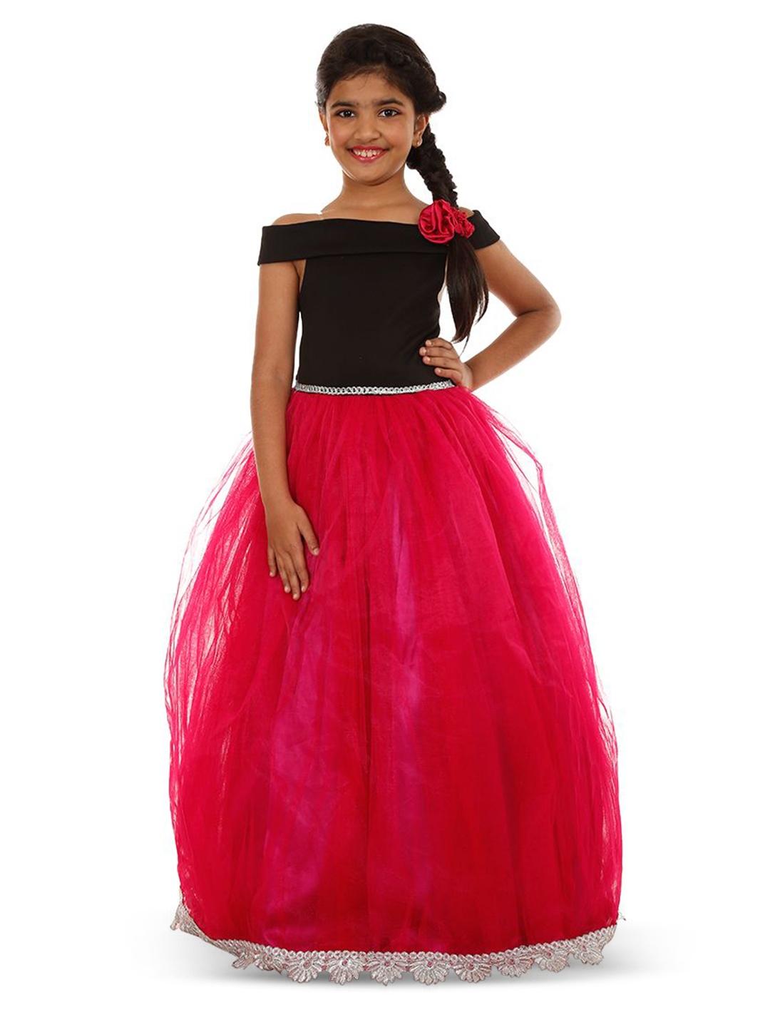 

Wish little Girls Off-Shoulder Maxi Dress, Black