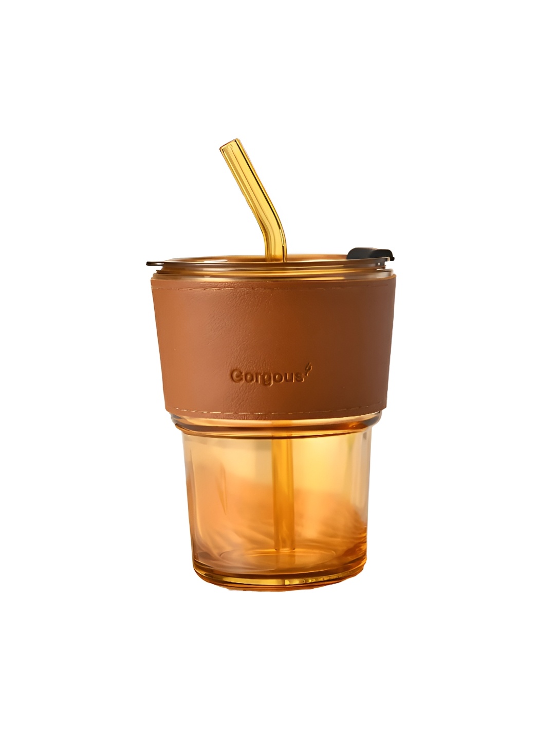 

WELOUR Brown Glossy Glass Cup 450ml
