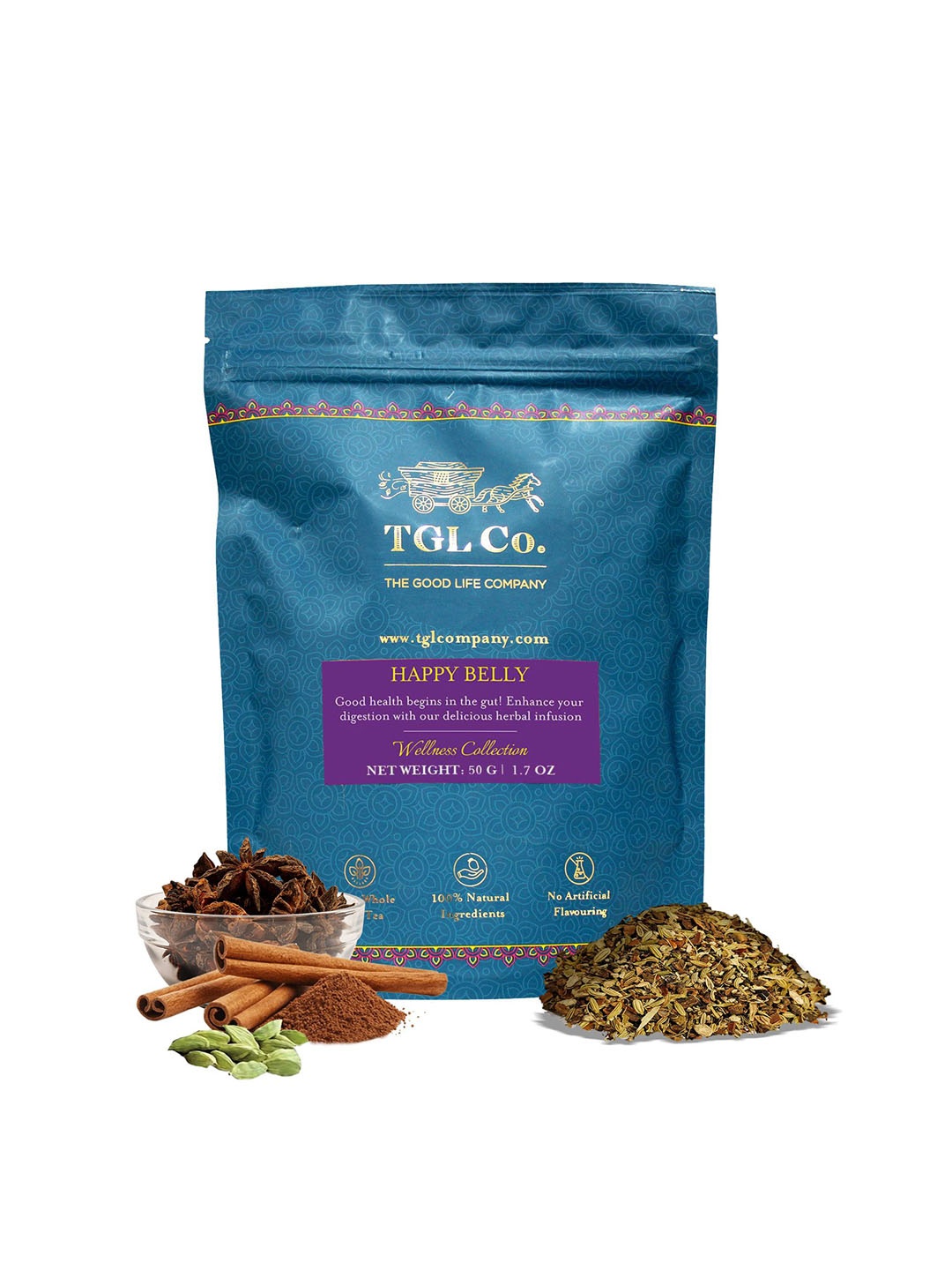 

TGL Co. Happy Belly Loose Leaf Tea 50 gms, Green