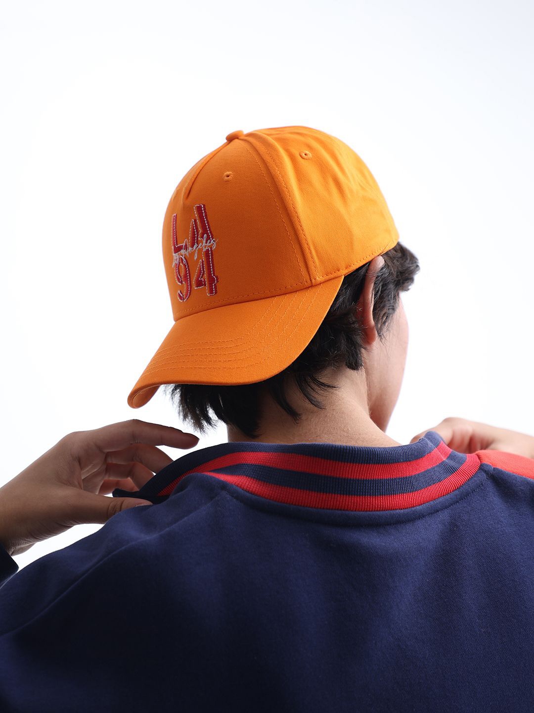 

ONLY Men Cotton Printed Baseball Cap, Orange