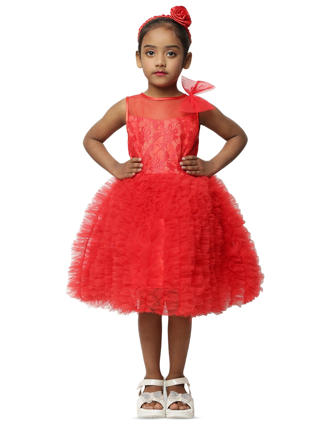 

Wish little Girl Net A-Line Dress, Red