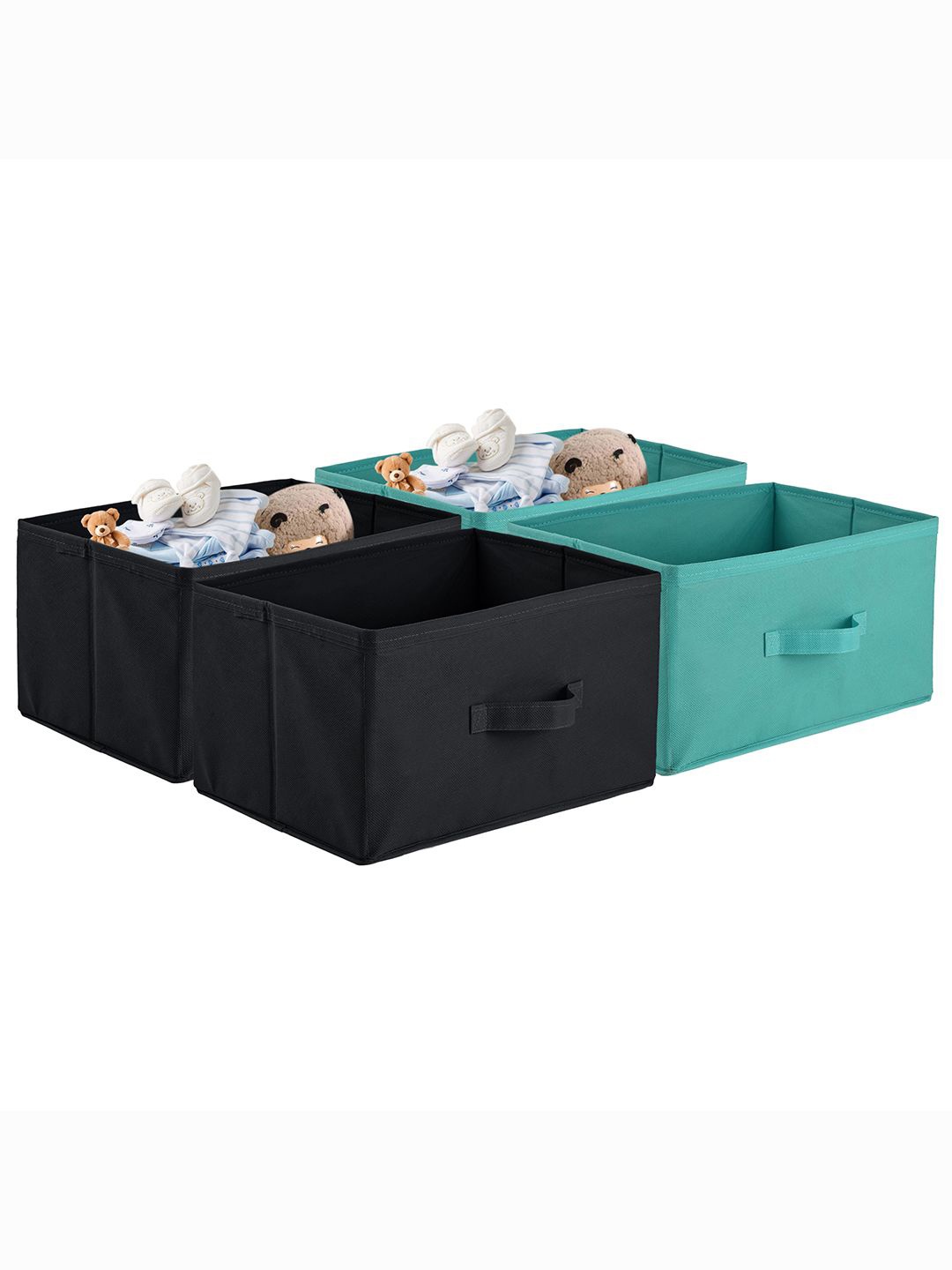 

Kuber Industries Green & Black 4 Pieces Drawer Organisers