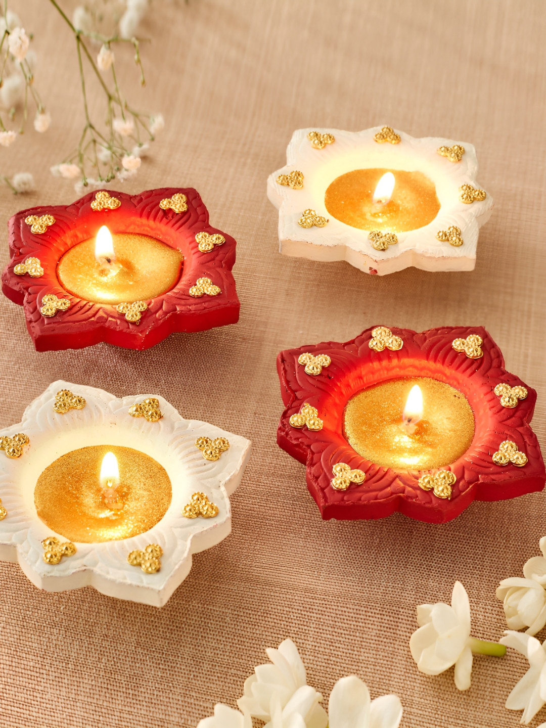 

Home Centre Red & White 4 Pieces Candle