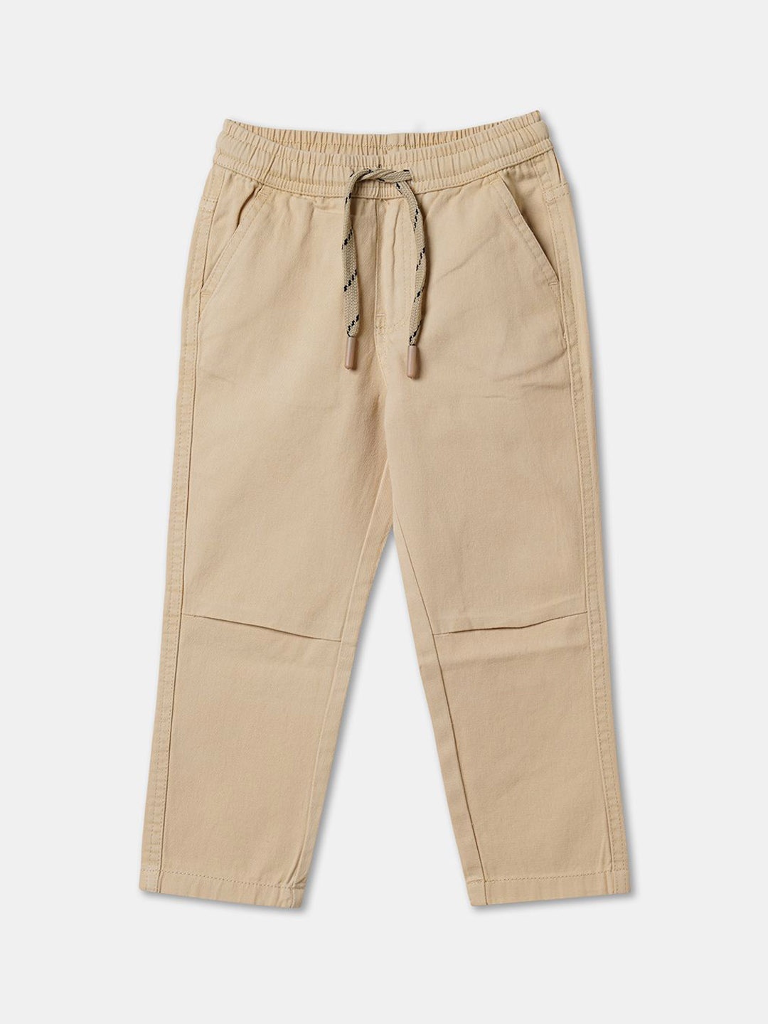 

R&B Boys Solid Mid-Rise Cotton Regular Trousers, Beige