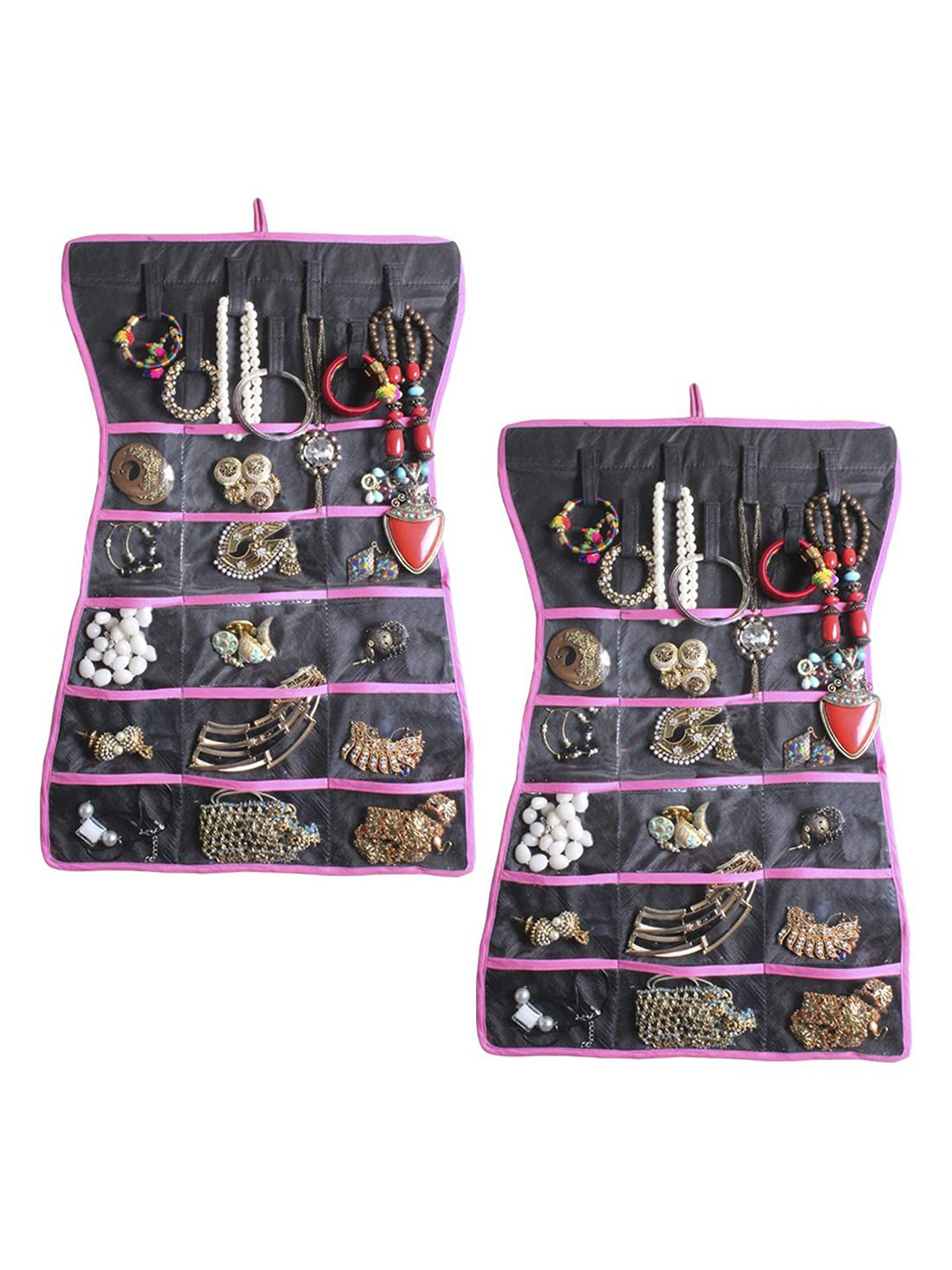 

prettykrafts Pink & Grey 2 Pieces Reusable Multi-Utility Organisers