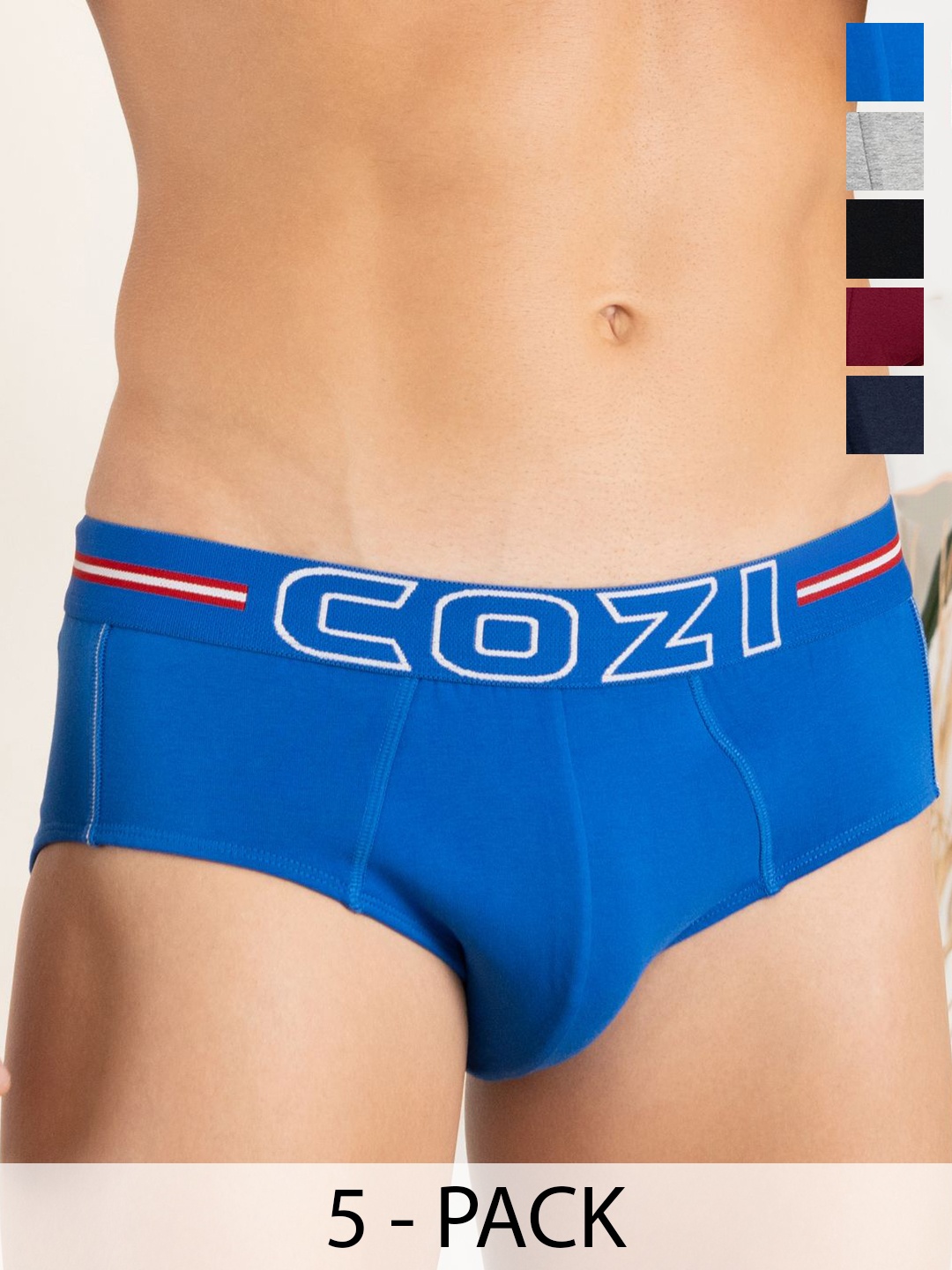 

Lux Cozi Men Pack Of 5 Assorted Basic Briefs COZI_1124_LUXURY_AST_5PC