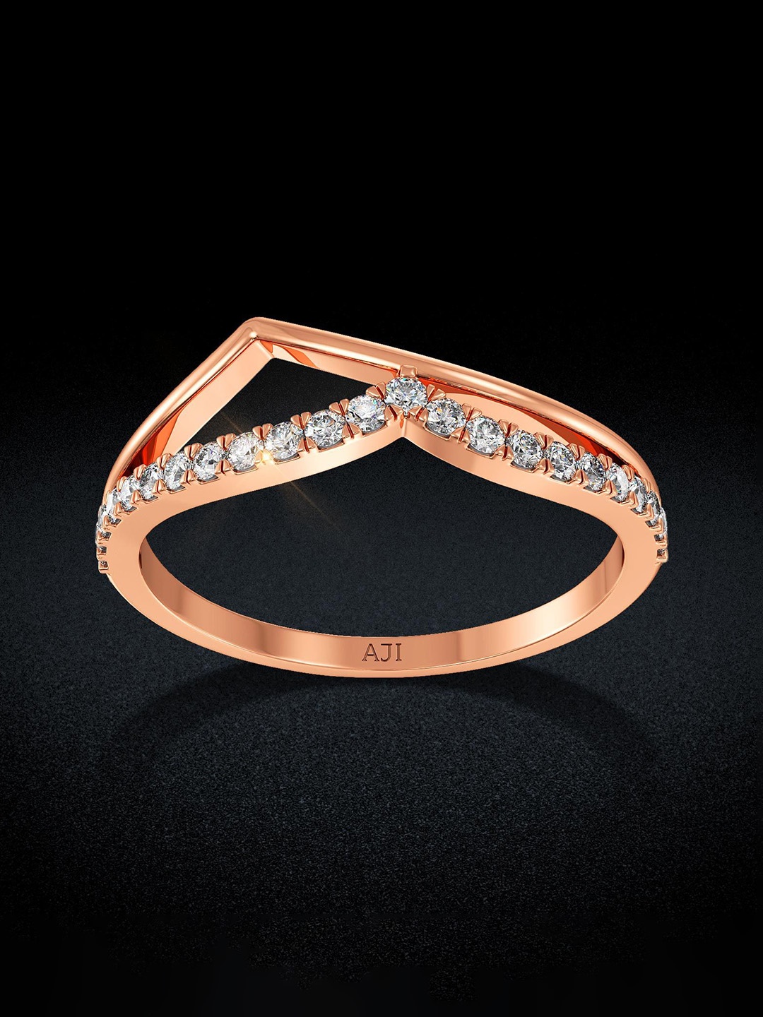 

Joyalukkas Women 18kt Diamond Finger Ring 1.89gm, Rose gold