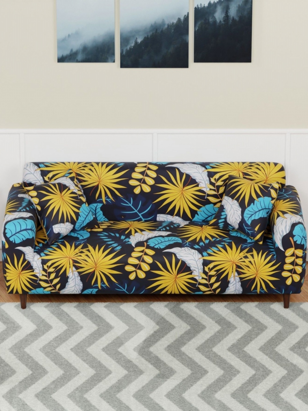 

Lukzer 3 Seater Yellow Flower Design 3 Seater Sofa Cover