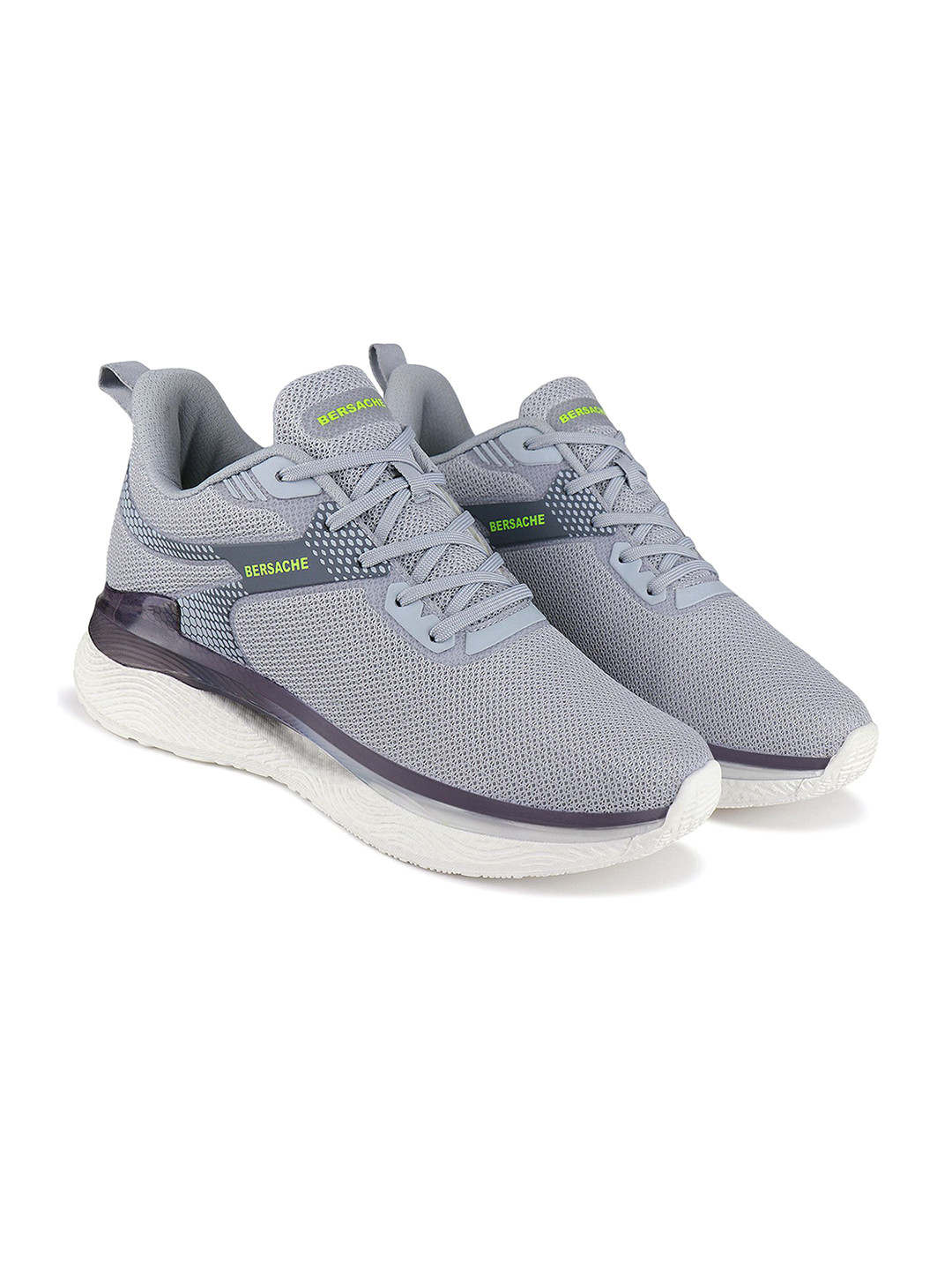 

BERSACHE Men Lace-Ups Mesh Sneakers, Grey