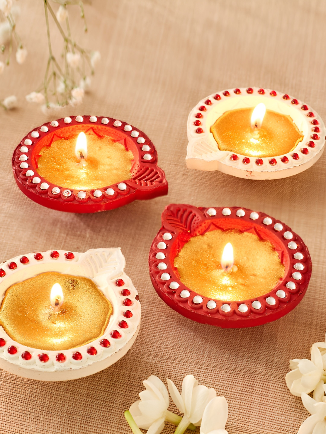 

Home Centre Red & White 4 Pieces Candle