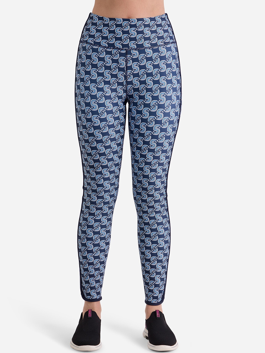 

Skechers Womens Printed Ankle Length Tights, Navy blue