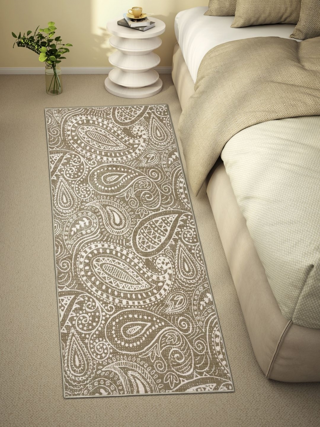 

Welspun Brown Ethnic Motifs Printed 400 GSM Anti-Skid Floor Runner