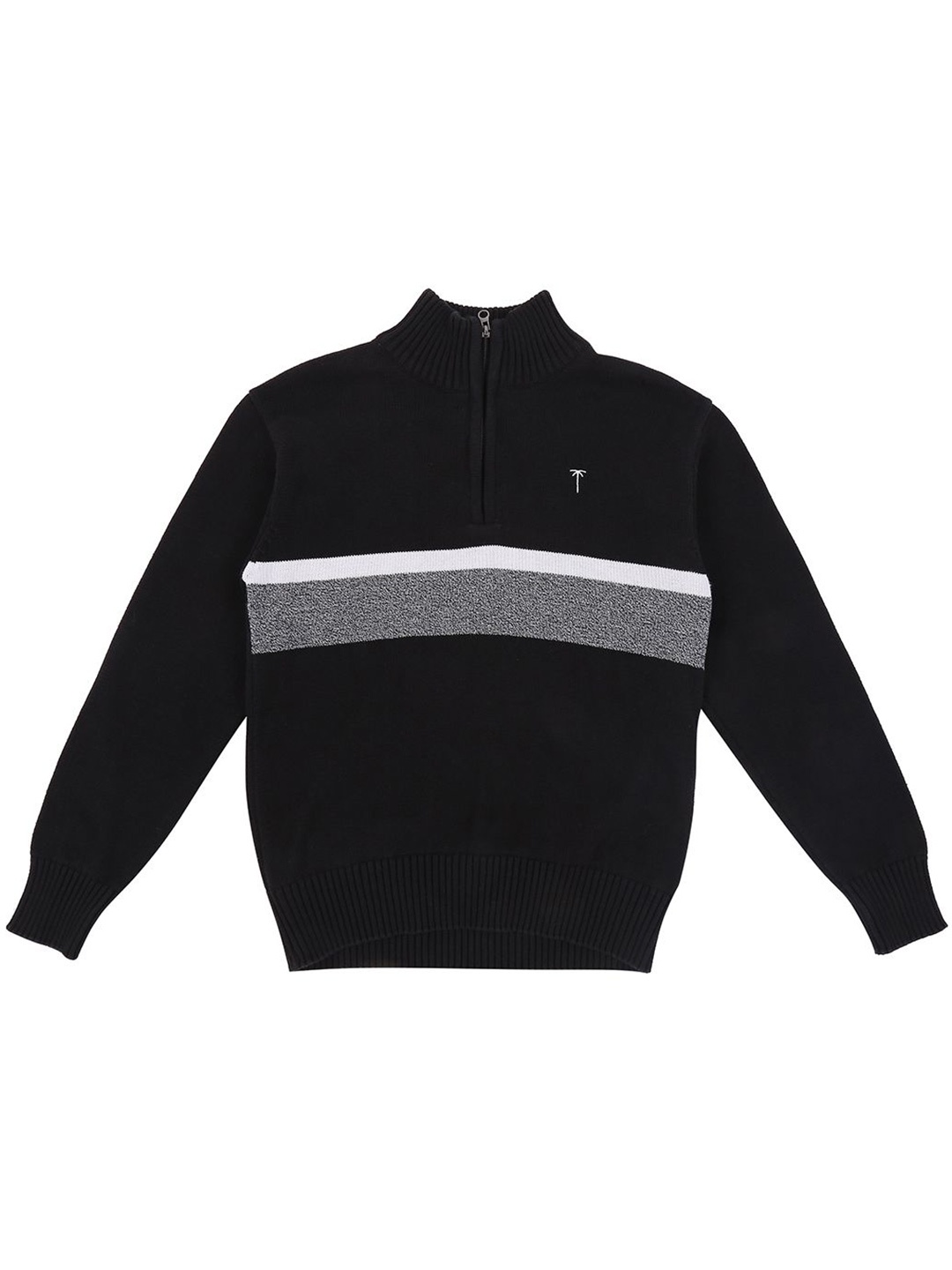 

Palm Tree Boys Colourblocked Pullover, Black