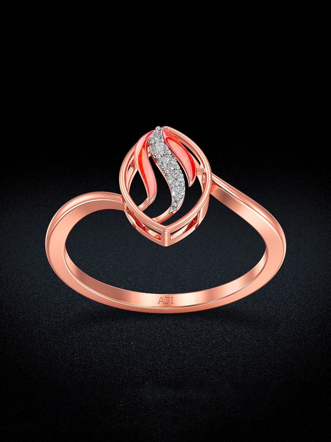 

Joyalukkas Women 18KT Finger Ring Diamond, Rose gold