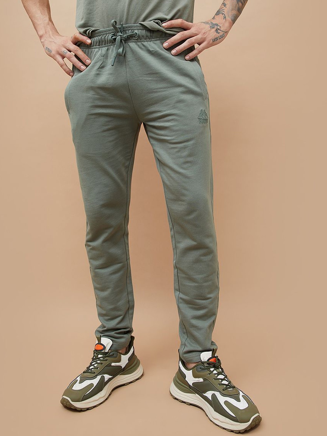 

Kappa Men Solid Cotton Regular Fit Track Pant, Olive