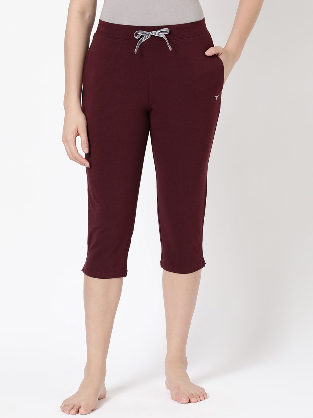 

BLOSSOM Women Solid Relaxed-Fit Track Pants, Maroon