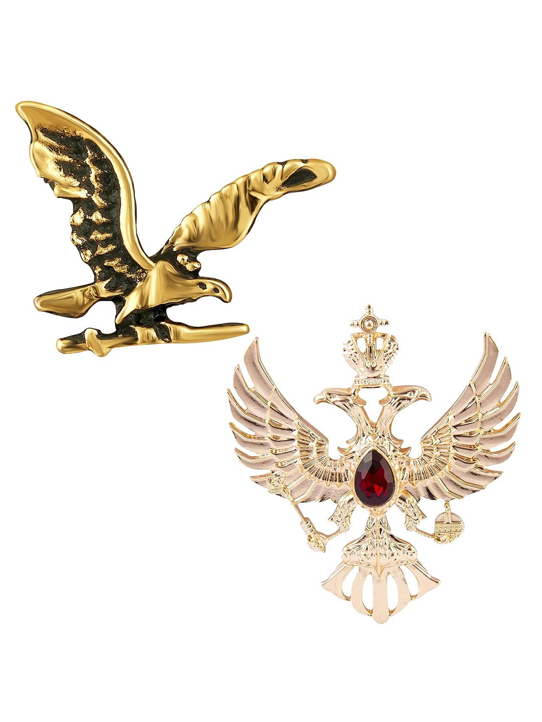 

Mahi Set of 2 Men Gold & Rose-Gold Plated Eagle-Shaped Brooches