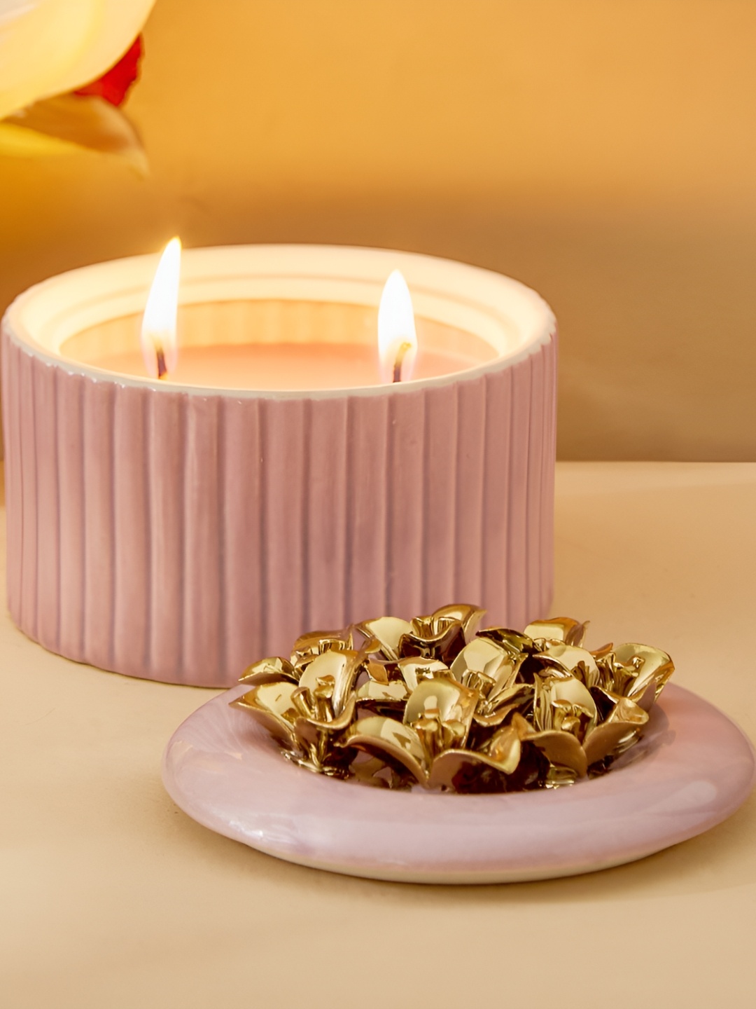 

Home Centre Moksha Purple Floral Scented Jar Candle