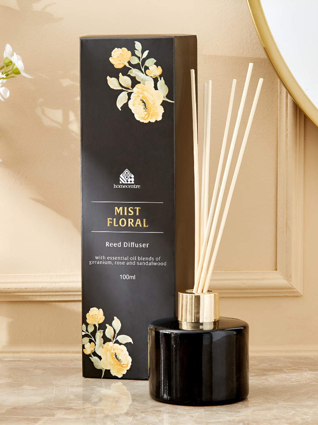 

Home Centre Enchanted Mist Floral Black Reed Diffuser Set - 100 ml