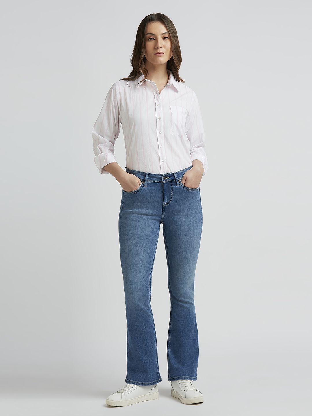 

Pepe Jeans Women Spread Collar Solid Cotton Casual Shirt, Pink