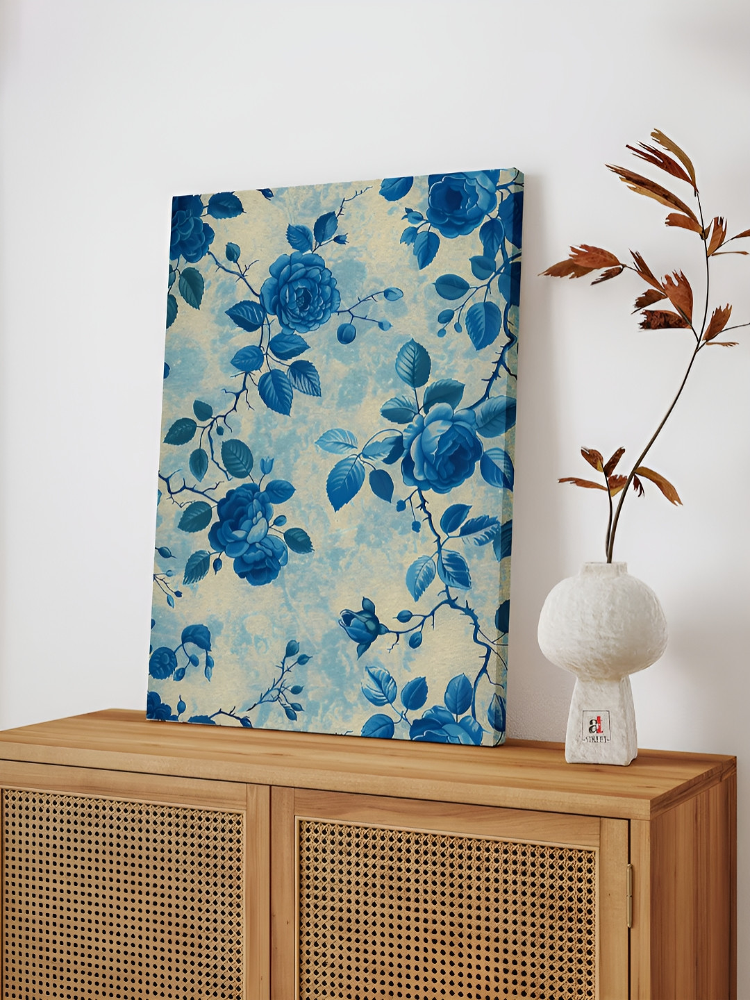 

Art Street Indian Folk Blue & Beige Canvas Floral and Botanical Wall Paintings
