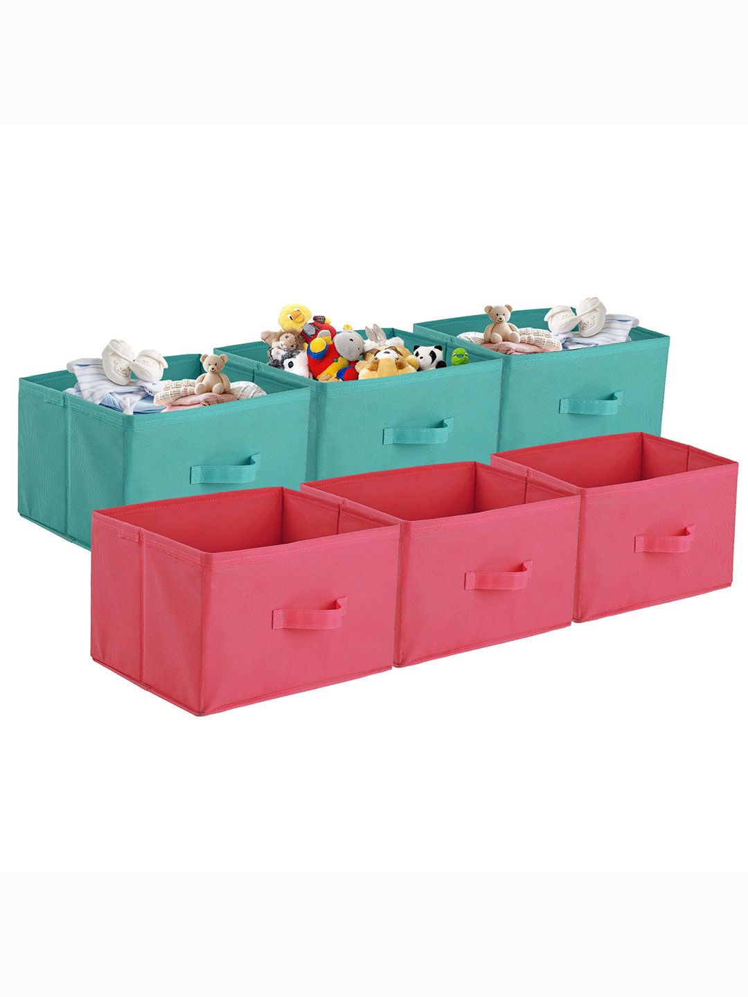 

Kuber Industries Pink & Green 6 Pieces Drawer Organisers