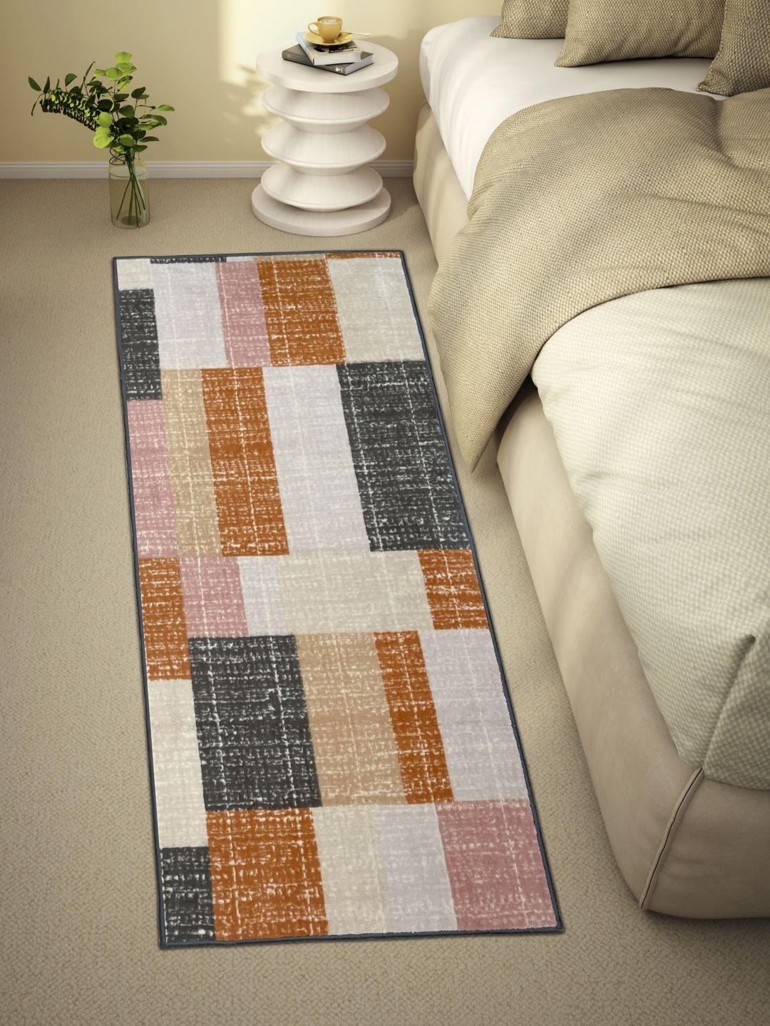 

Welspun Brown & White Printed 400 GSM Anti-Skid Floor Runner