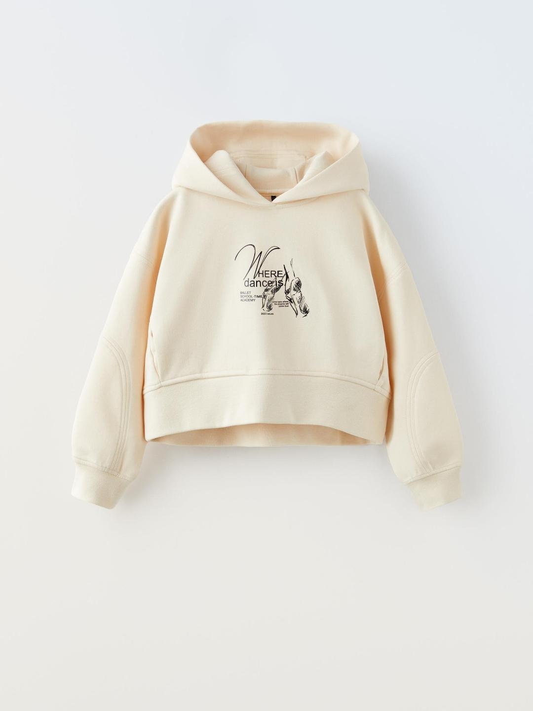 

ZARA Kids-Girls Beige Sweatshirts