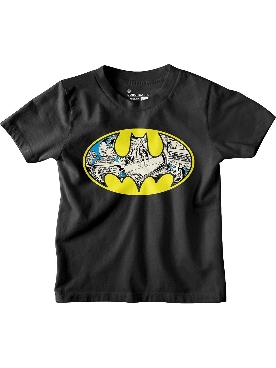 

BonOrganik Boys Graphic Printed Round Neck Cotton T-shirt, Black