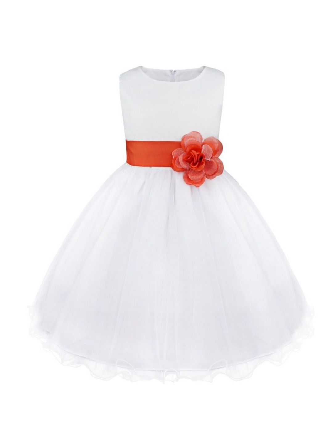 

Wish little Girls Net Fit and Flare Midi Dress, White