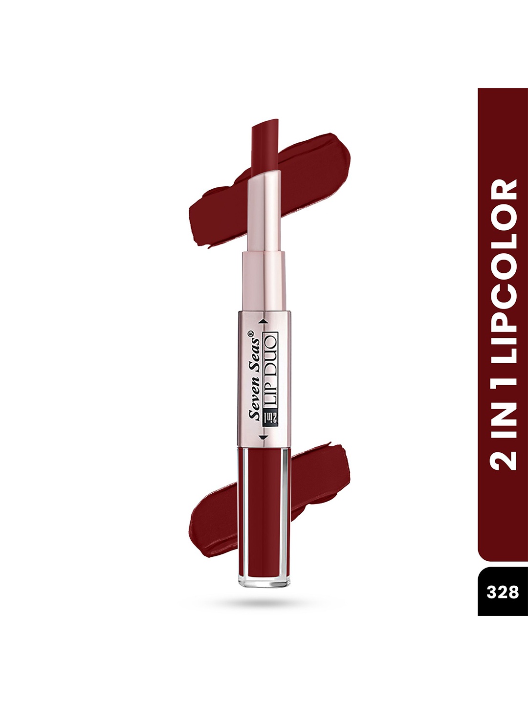 

Seven Seas 2 In 1 Lip Duo Lipstick & Liquid Lipstick - 7 g - Shade 328, Maroon