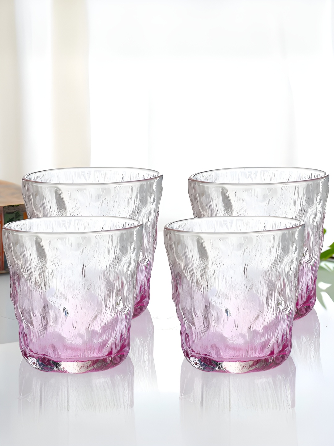 

The Better Home Purple 4 Pieces Textured Glass 270 ml
