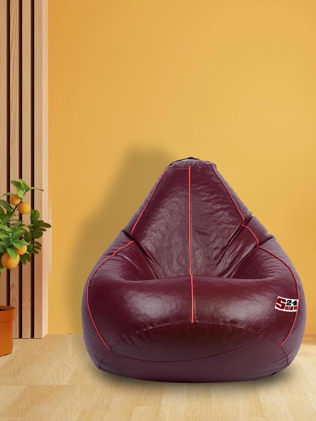 

SHIRA 24 Maroon Tear Drop Piping Bean Bag Cover