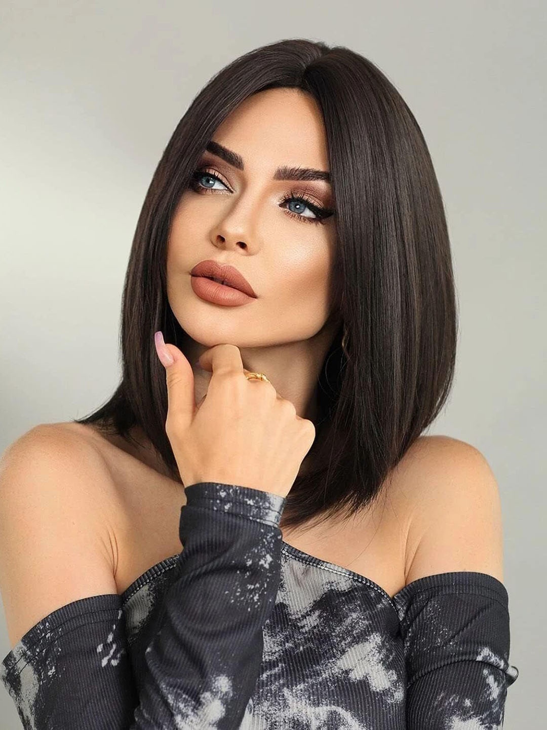 

D-Divine Halo Toupee Short Straight Bob Hair Extension - Brown - 14 Inch