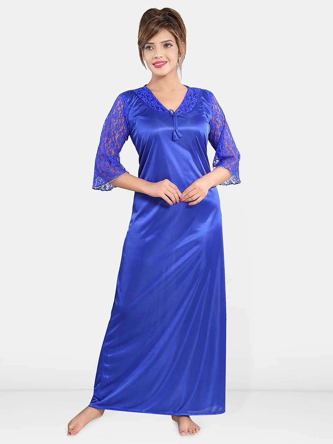 

Be You V-Neck Maxi Sweat Nightdress, Blue